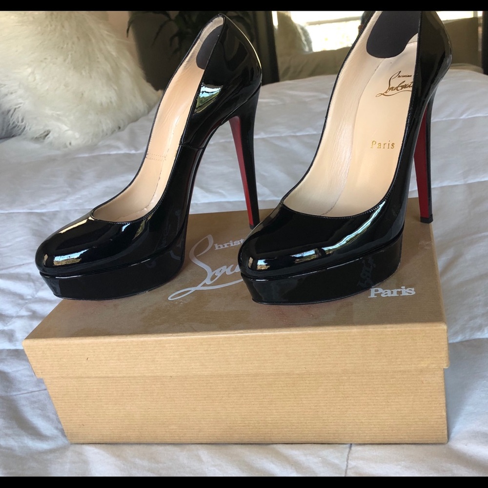 Christian Louboutin patent leather platforms